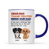 Watercolor Cute Dogs Retro Thanks For Being Our Dad Personalized Mug