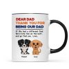 Watercolor Cute Dogs Retro Thanks For Being Our Dad Personalized Mug