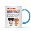 Watercolor Cute Dogs Retro Thanks For Being Our Dad Personalized Mug