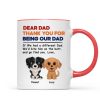 Watercolor Cute Dogs Retro Thanks For Being Our Dad Personalized Mug