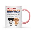Watercolor Cute Dogs Retro Thanks For Being Our Dad Personalized Mug