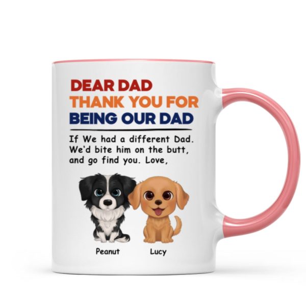 Watercolor Cute Dogs Retro Thanks For Being Our Dad Personalized Mug