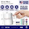 Watercolor Orca in Santa Hat Christmas Personalized Mug, Marine Animal Holiday Gift with Custom Name