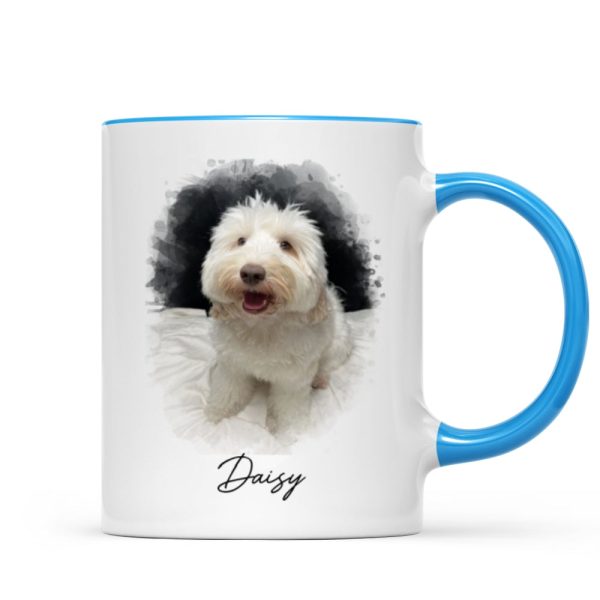 Watercolor Pet Portrait Using Photo Personalized Mug, Unique Gift For Pet Owners, Thoughtful Pet Memorial Gift