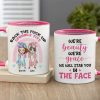 We Are Beauty We Are Grace We Will Stab You In The Face, Personalized Besties Funny Accent Mug, Gift For Besties