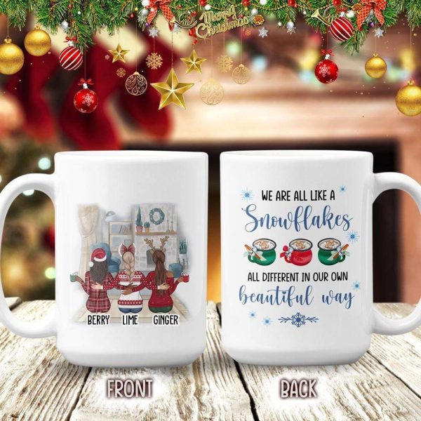 We Are Like A Snowflake Christmas Bestie Coffee Mug, Best Friend Gift HN590