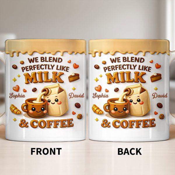 We Blend Perfectly Like Milk And Coffee - Personalized Custom Coffee Mug - CPL1347_MG