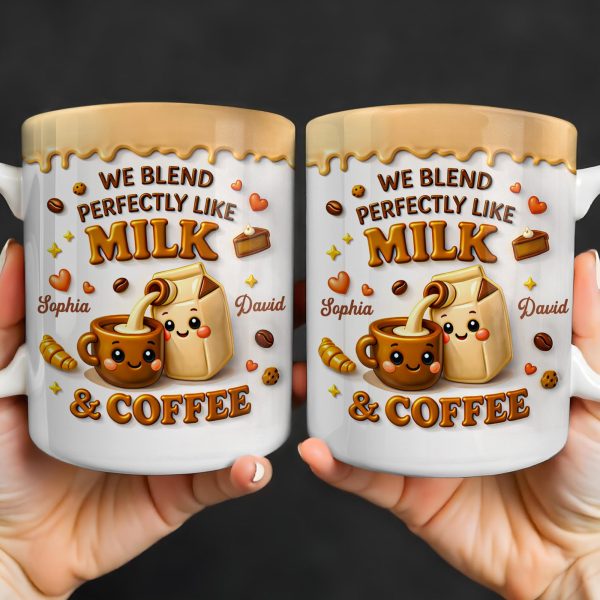 We Blend Perfectly Like Milk And Coffee - Personalized Custom Coffee Mug - CPL1347_MG