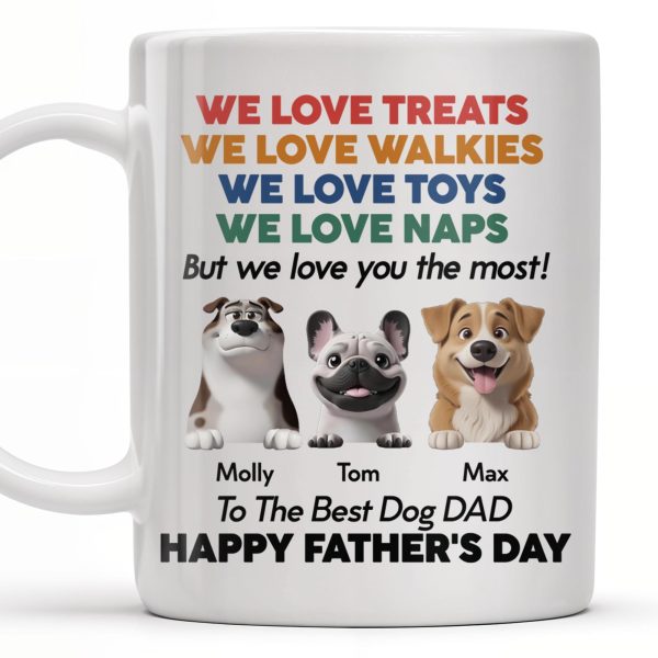 We Love Treats We Love Walkies, Dogs - Personalized Custom Coffee Mug - DOG046_MG