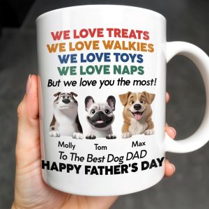 We Love Treats We Love Walkies, Dogs - Personalized Custom Coffee Mug - DOG046_MG