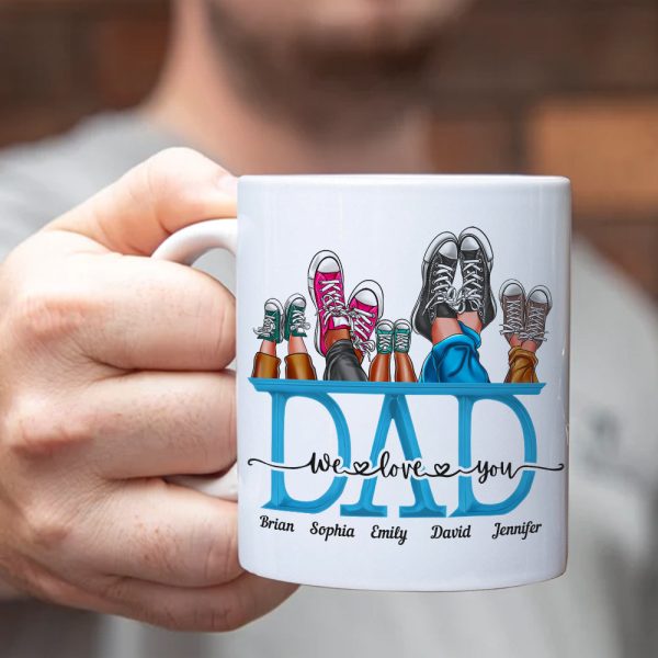 We Love You, Gift For Dad, Personalized Mug, Shoes Mug, Father's Day Gift