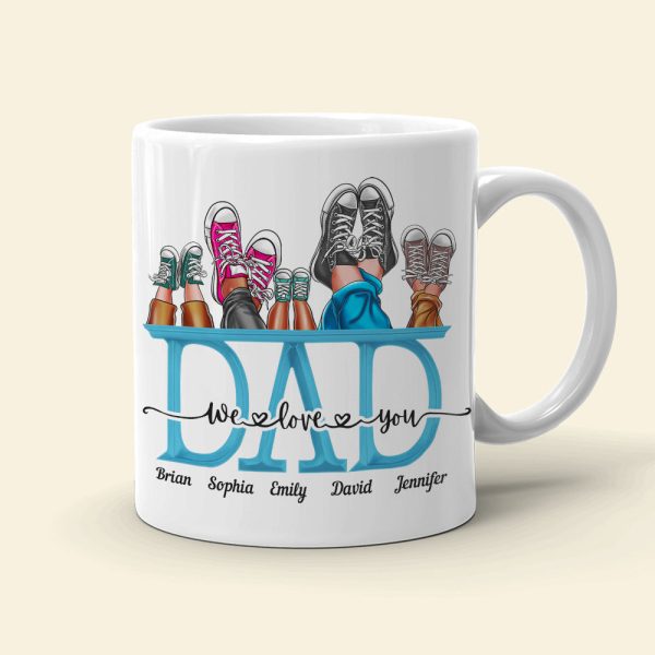 We Love You, Gift For Dad, Personalized Mug, Shoes Mug, Father's Day Gift
