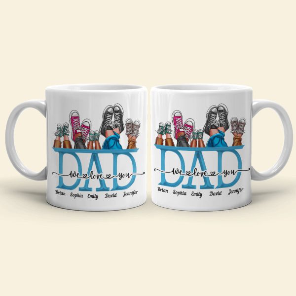 We Love You, Gift For Dad, Personalized Mug, Shoes Mug, Father's Day Gift