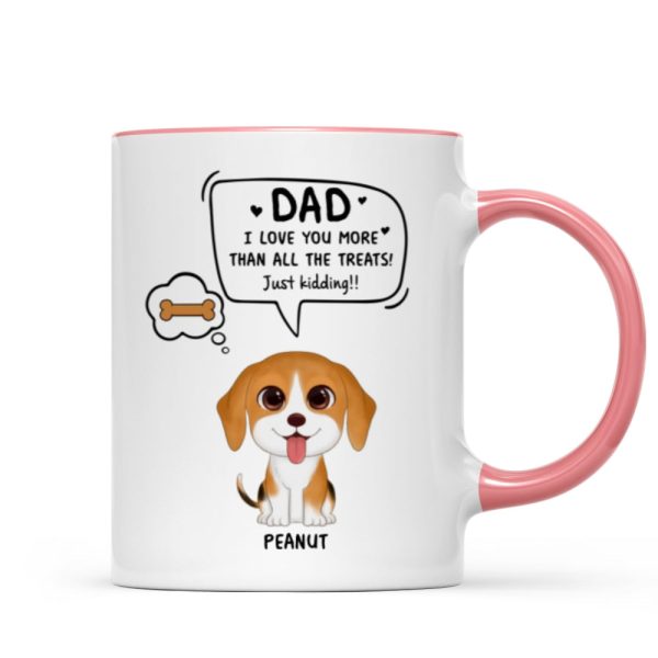 We Love You More Than All The Treats Watercolor Cute Dogs Gift For Dad Personalized Mug