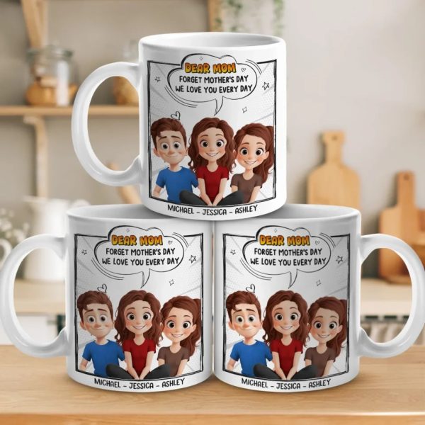 We Love You More Than Brunch And Hugs Combined - Family Personalized Custom Mug - Mother's Day, Gift For Mom, Grandma