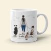 We Love You More Than We Love Walkies - Personalized Mug - A Girl Walking With Dogs Mug - Gift For Dog Lovers