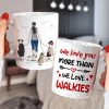 We Love You More Than We Love Walkies - Personalized Mug - A Girl Walking With Dogs Mug - Gift For Dog Lovers