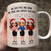 We Panic And Survive Together - Personalized Mug - Funny Gift For Work Besties, Colleagues