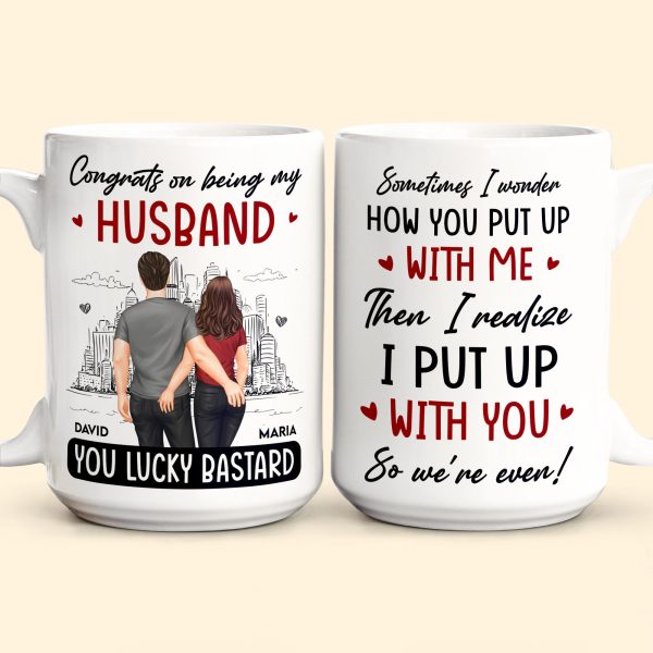 We Put Up With Each Other - Personalized Mug
