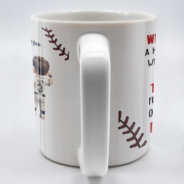 We Scored A Home Run When We Got You As Our Dad, Baseball Stitches And Uniforms - Personalized Custom Coffee Mug - DAD140_MG