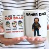 We Used to Live in Your Balls Pixel Gamer Dad Personalized Mug, Father's Day Gift for Gamer Dad