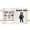 We Used to Live in Your Balls Pixel Gamer Dad Personalized Mug, Father's Day Gift for Gamer Dad