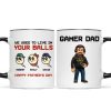 We Used to Live in Your Balls Pixel Gamer Dad Personalized Mug, Father's Day Gift for Gamer Dad