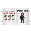 We Used to Live in Your Balls Pixel Gamer Dad Personalized Mug, Father's Day Gift for Gamer Dad