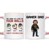 We Used to Live in Your Balls Pixel Gamer Dad Personalized Mug, Father's Day Gift for Gamer Dad