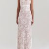 Wedding Vintage Cream Lace Maxi Dress With Gloves