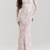 Wedding Vintage Cream Lace Maxi Dress With Gloves