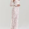 Wedding Vintage Cream Lace Maxi Dress With Gloves