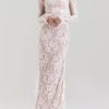 Wedding Vintage Cream Lace Maxi Dress With Gloves