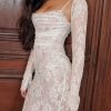 Wedding Vintage Cream Lace Maxi Dress With Gloves