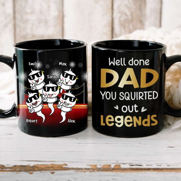 Well Done Dad, Gift For Dad, Personalized Mug, Funny Sperm Mug, Father's Day Gift