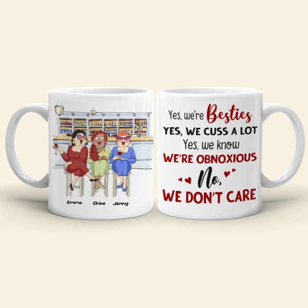 We're Besties, Best Friend Bar Girl Chilling White Mug