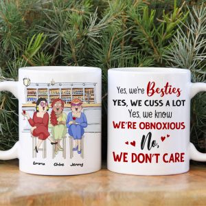 We're Besties, Best Friend Bar Girl Chilling White Mug