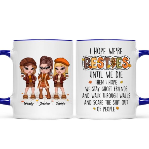 We're Besties Sisters Until We Die Personalized Mug, Fall Season Gift