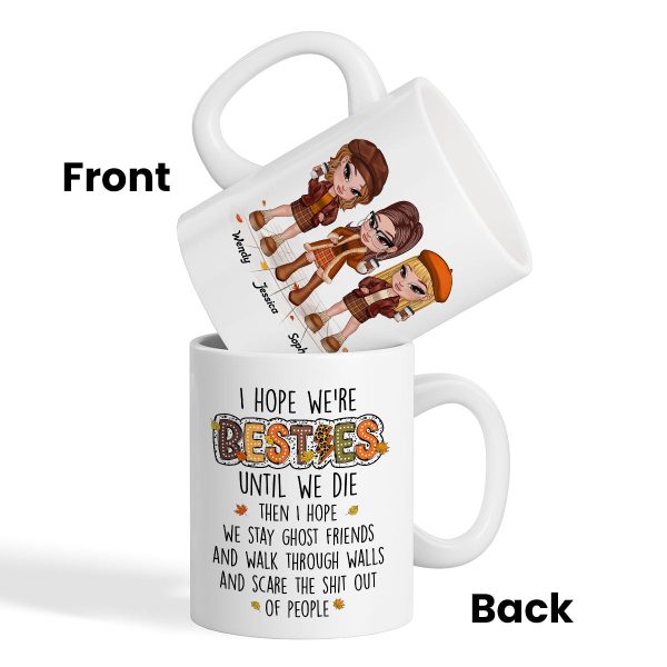 We're Besties Sisters Until We Die Personalized Mug, Fall Season Gift