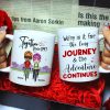 We're In It For The Long Journey & The Adventure Continues, Couple Cycling White Mug