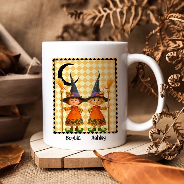 We're not Sugar & Spice Witch Besties Personalized Mug, Halloween Gift for Best Friends