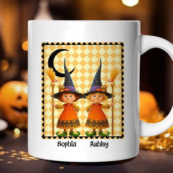 We're not Sugar & Spice Witch Besties Personalized Mug, Halloween Gift for Best Friends
