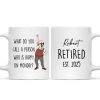 What Do You Call A Person Happy On Monday Personalized Mug, Funny Retirement Gift For Colleagues, Mom, Dad