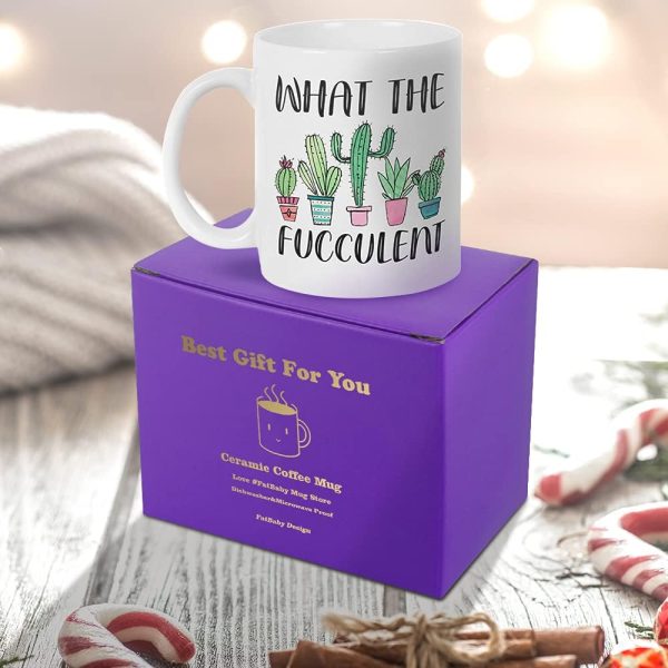 What the Fucculent Coffee Mug Funny Succulent Plant Lover Gift for Plant Lady Gardener