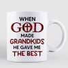 When God Made Grandkids Grandma Grandpa Personalized Mug