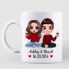 Where It All Began Doll Couple Sitting State Map Gift Anniversary Gift For Her For Him Personalized Mug