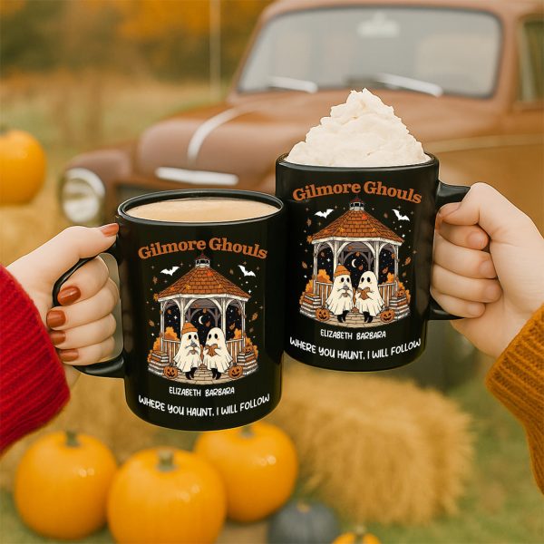 Where You Hunt I Will Follow Besties Ghouls Personalized Mug, Halloween Gift For Best Friends