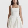 White Backless Bow Mini Dress