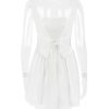White Backless Bow Mini Dress