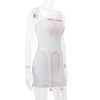 White Bow Design Top And Mini Skirt Set